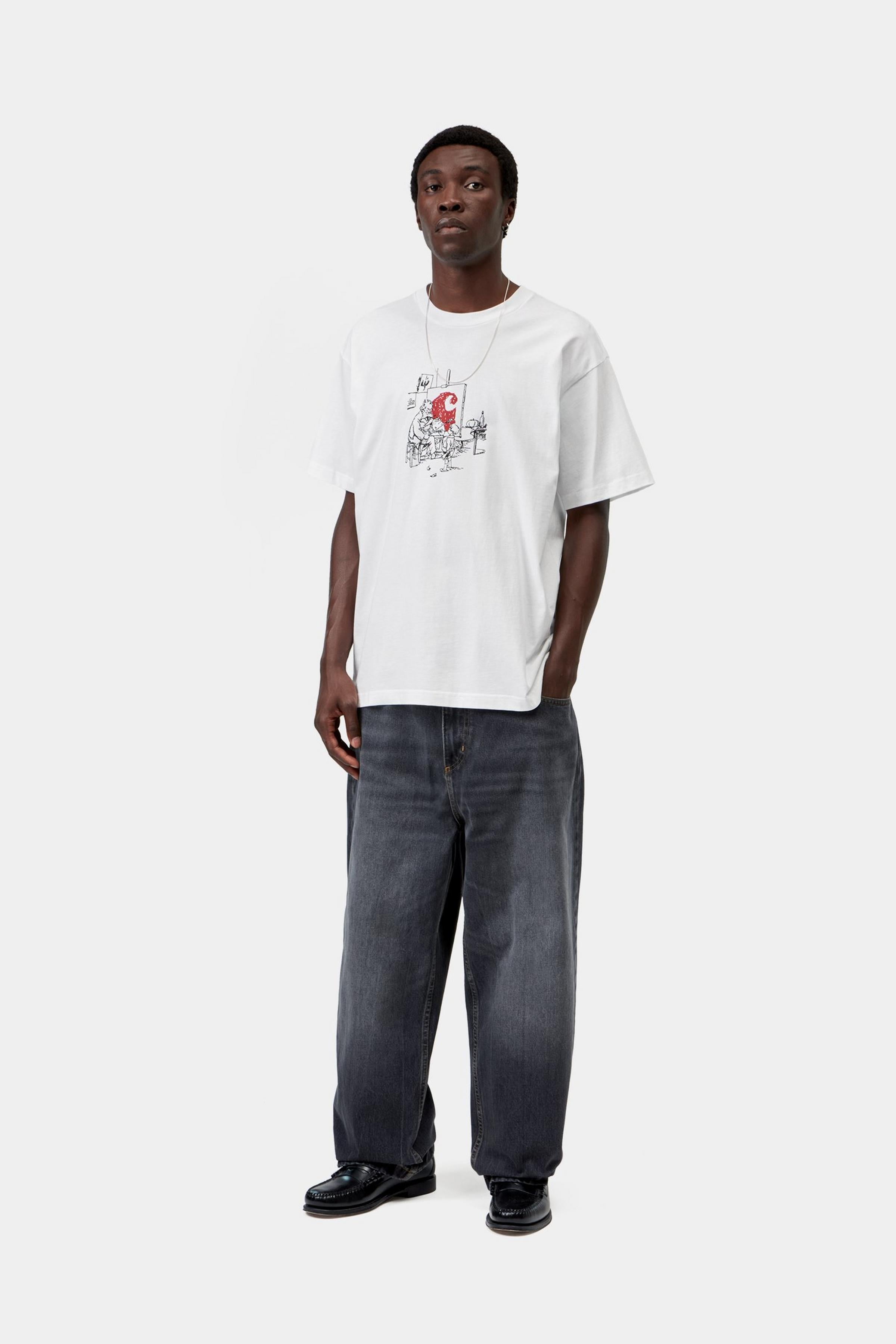 Camiseta CARHARTT WIP S/S Old Painter White look completo