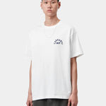 Camiseta CARHARTT WIP S/S Arch Script White Dark Navy en modelo