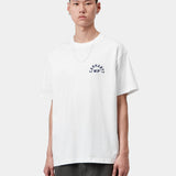 Camiseta CARHARTT WIP S/S Arch Script White Dark Navy en modelo
