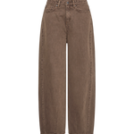 Vaqueros ICHI Blich Barrel Denim Brown Washed, flat frontal