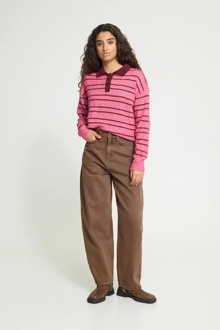 Vaqueros ICHI Blich Brown Washed - vista adicional