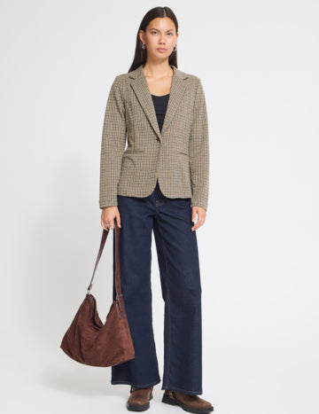 ICHI Kate Woolley Brown Check vista oficial 1