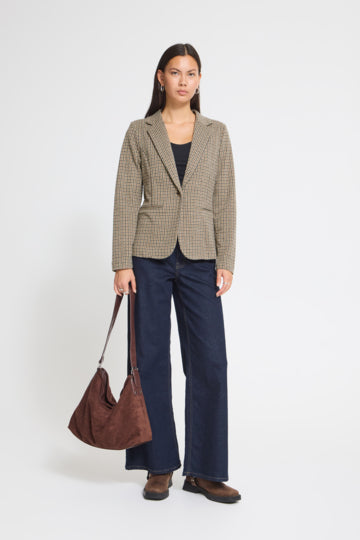 ICHI Kate Woolley Brown Check vista oficial 1