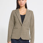 ICHI Kate Woolley Brown Check vista oficial 4