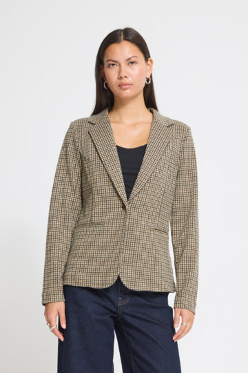 ICHI Kate Woolley Brown Check vista oficial 4