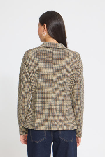 ICHI Kate Woolley Brown Check vista oficial 5