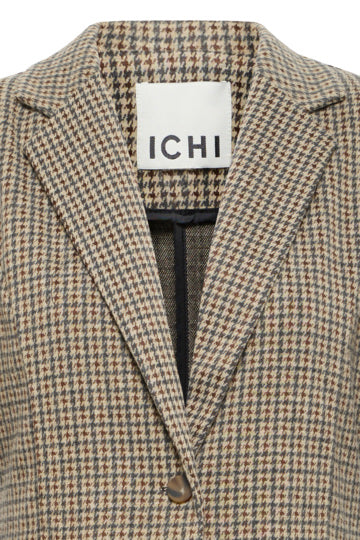 ICHI Kate Woolley Brown Check vista oficial 6