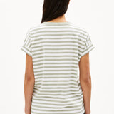 Camiseta ARMEDANGELS Idaara Stripes White Seagreen