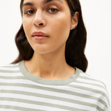 Camiseta ARMEDANGELS Idaara Stripes White Seagreen