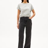 Camiseta ARMEDANGELS Idaara Stripes White Seagreen