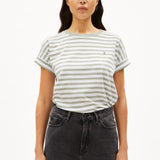 Camiseta ARMEDANGELS Idaara Stripes White Seagreen