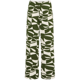 Pantalones ICHI Kate Print Wide Wavy Green