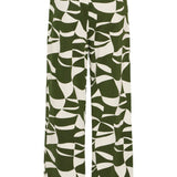 Pantalones ICHI Kate Print Wide Wavy Green