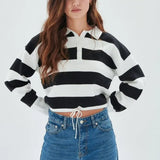 Jersey 24colours Tipo Polo a Rayas 41022 - ECRU