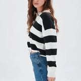 Jersey 24colours Tipo Polo a Rayas 41022 - ECRU