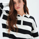 Jersey 24colours Tipo Polo a Rayas 41022 - ECRU