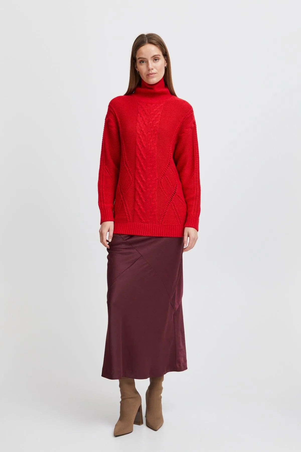 Jersey B.Young Otinka Cable Goji Berry - ECRU