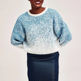 Jersey CKS Percent Vivid Blue - ECRU