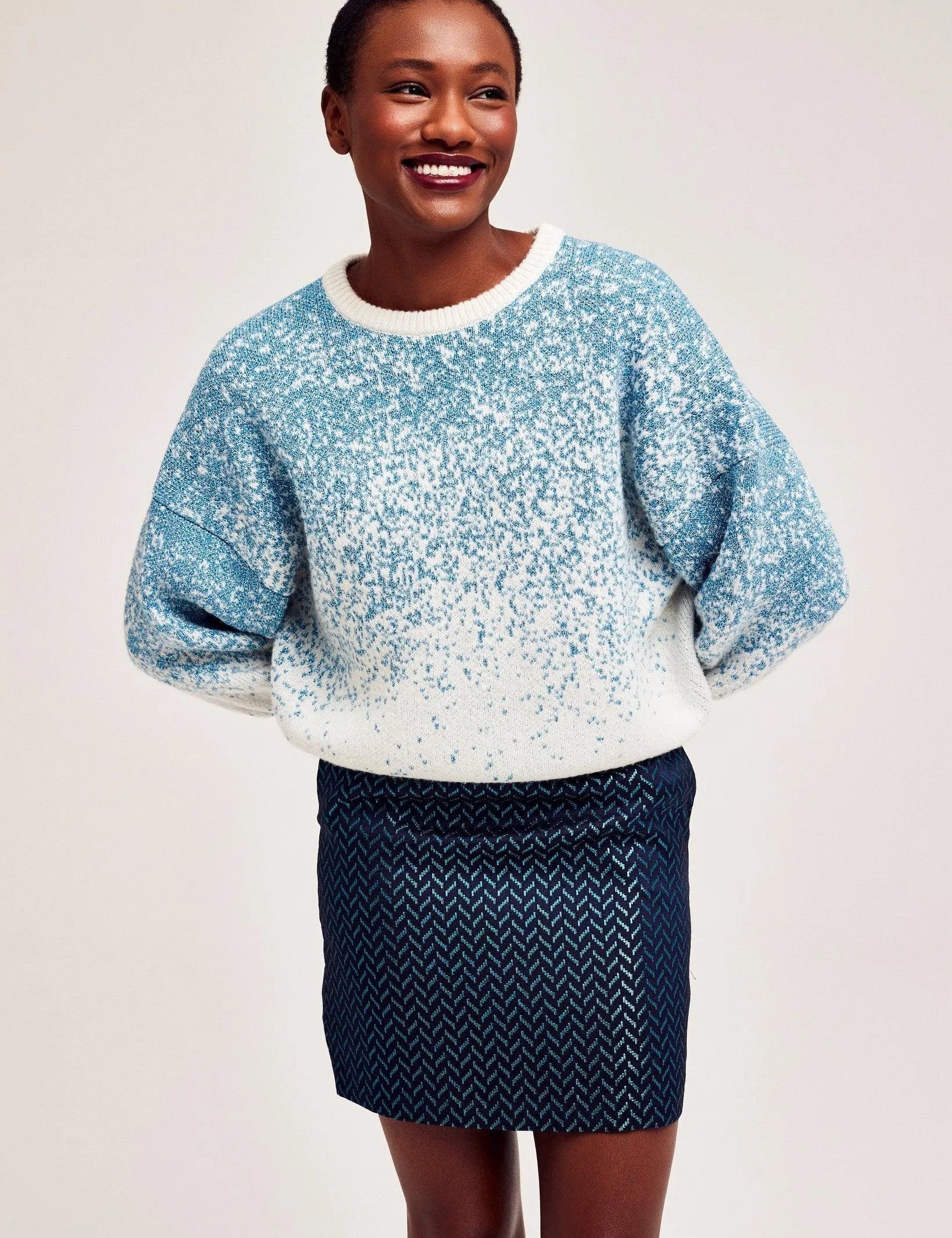 Jersey CKS Percent Vivid Blue - ECRU