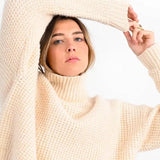 Jersey Lili Sidonio de Manga Larga en Punto Mezclado - ECRU