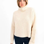 Jersey Lili Sidonio de Manga Larga en Punto Mezclado - ECRU