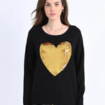 Jersey Molly Bracken de Manga Larga con Corazón Dorado - ECRU