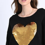 Jersey Molly Bracken de Manga Larga con Corazón Dorado - ECRU