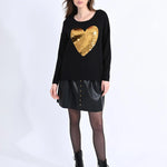 Jersey Molly Bracken de Manga Larga con Corazón Dorado - ECRU