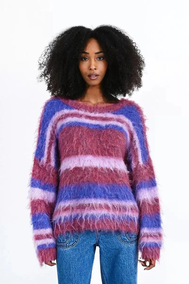 Jersey Molly Bracken de Manga Larga Estampado Rayas - ECRU