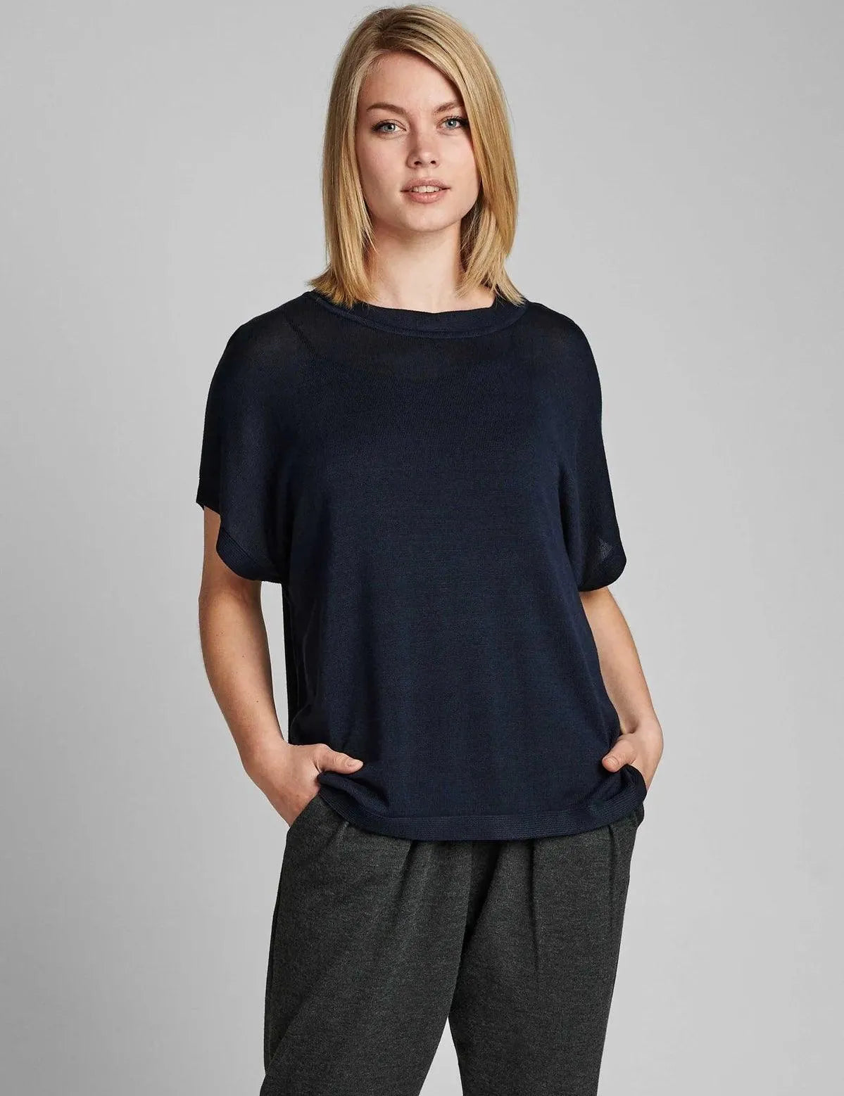 Jersey Nudarlene Dark Sapphire - ECRU