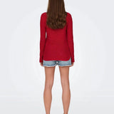 Jersey ONLY Geena Flame Scarlet - ECRU