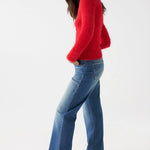 Jersey Salsa Jeans de Punto con Efecto Pelo Rojo - ECRU