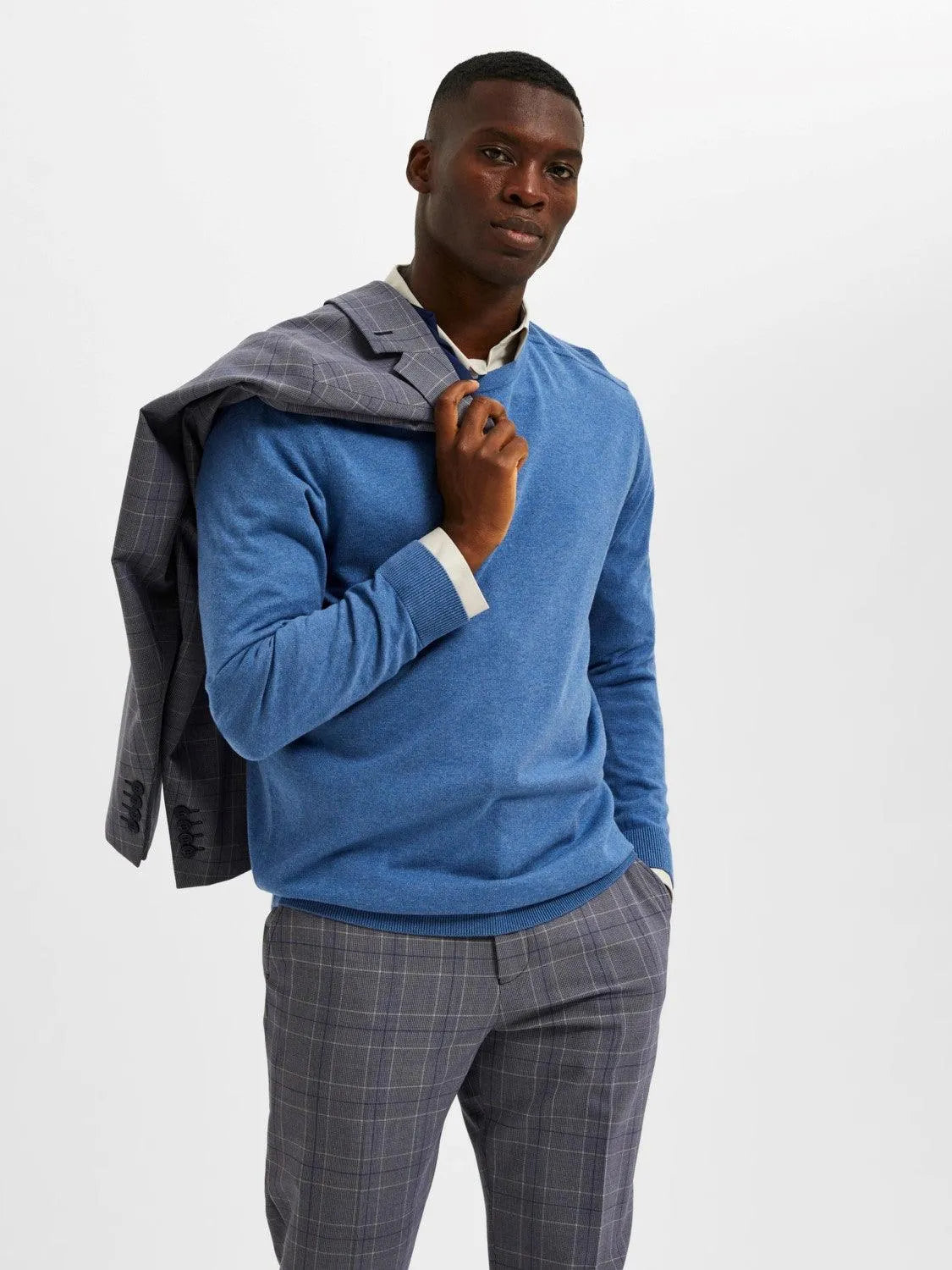 Jersey Selected Berg Algodón Pima True Navy - ECRU