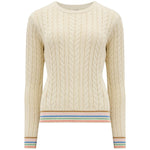 Jersey Sugarhill de ochos Barbara Cream Rainbow Tipping - ECRU