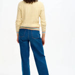 Jersey Sugarhill de ochos Barbara Cream Rainbow Tipping - ECRU