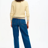 Jersey Sugarhill de ochos Barbara Cream Rainbow Tipping - ECRU