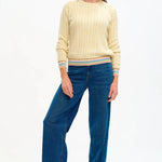 Jersey Sugarhill de ochos Barbara Cream Rainbow Tipping - ECRU