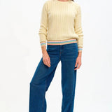 Jersey Sugarhill de ochos Barbara Cream Rainbow Tipping - ECRU