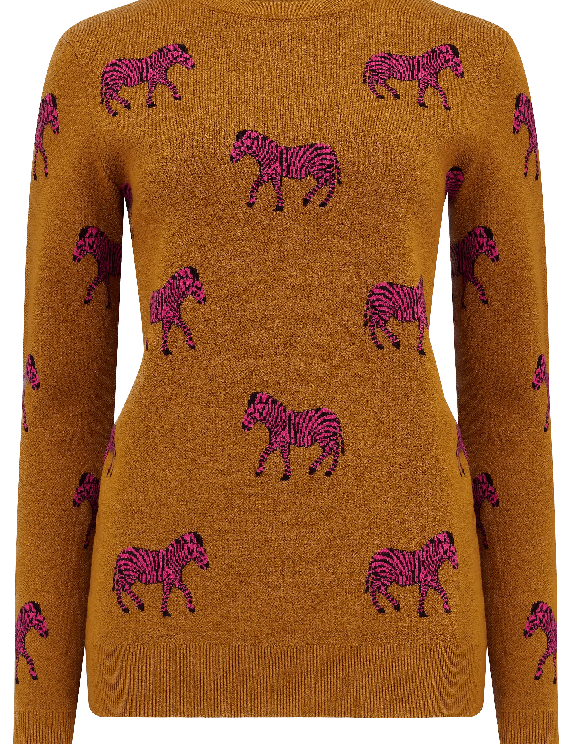 Jersey Sugarhill Lizzie Tobacco Vibrant Zebras - ECRU