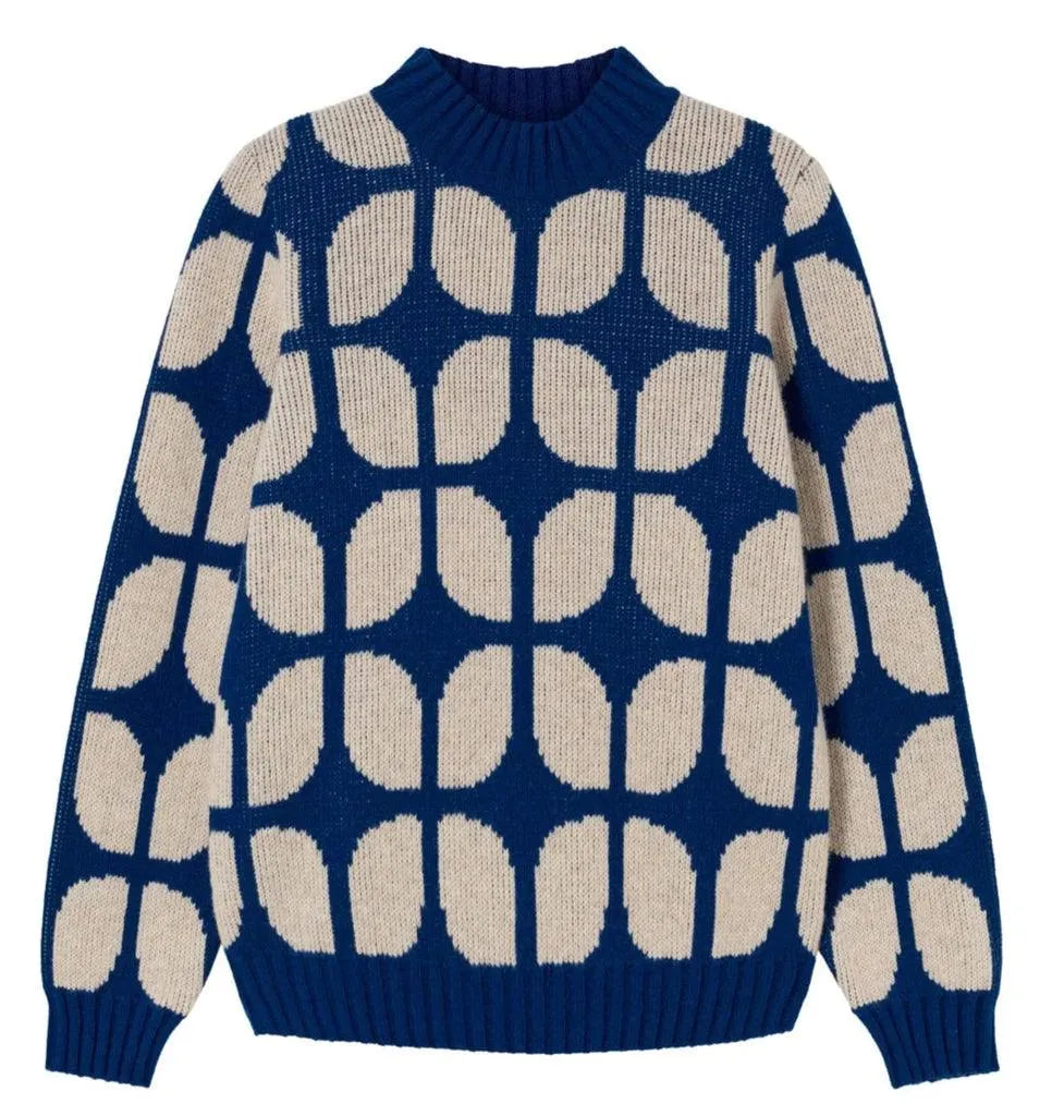 Jersey Thinking Mu Wallpaper Blue - ECRU