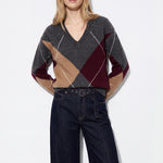 Jersey TIFFOSI Preppy 1 gris de rombos, modelo frontal