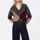 Jersey TIFFOSI Preppy 1 gris de rombos, modelo frontal