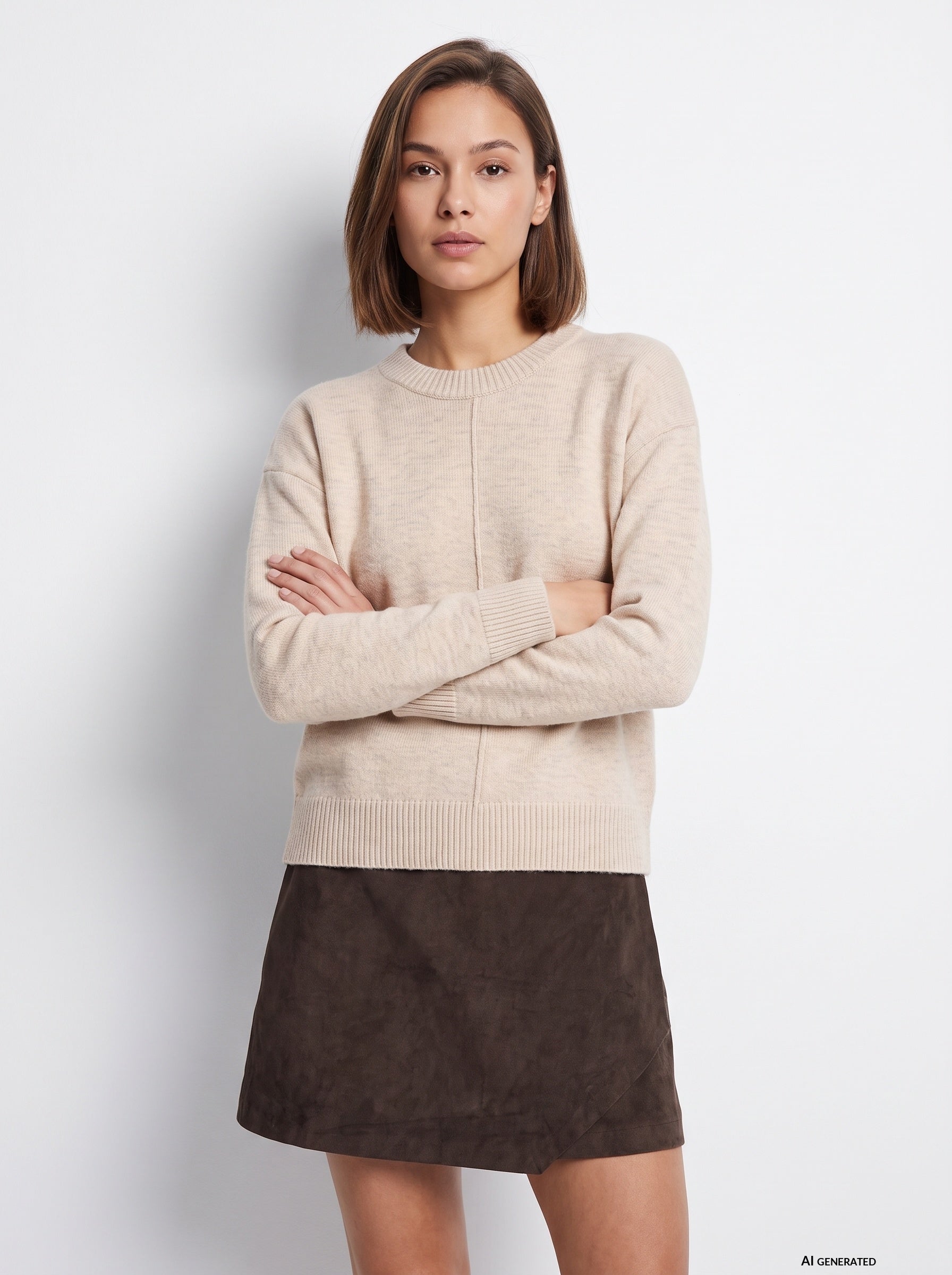 Jersey TIFFOSI Turner beige — frontal con modelo