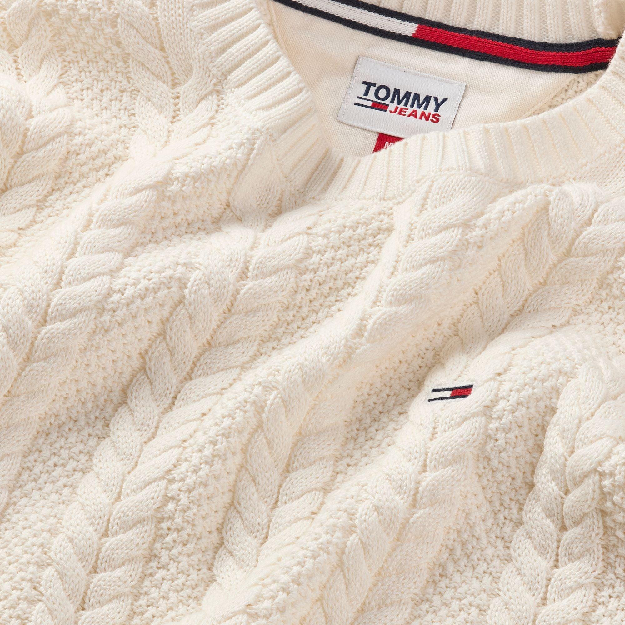 Jersey Tommy Jeans Reg Cable Ancient White - ECRU