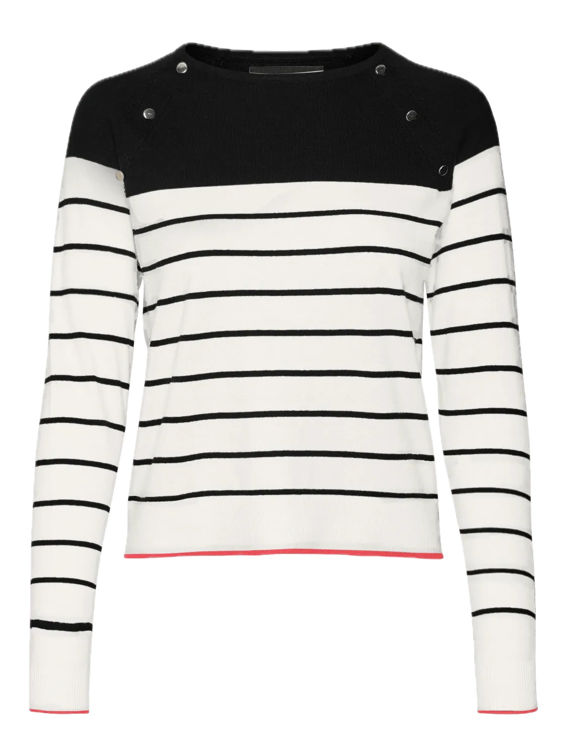 Jersey Vero Moda Alma Snow White Black - ECRU