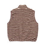 Chaleco KAPPY Stripe Fleece Zipper Vest Brown, vista posterior