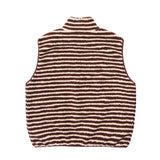 Chaleco KAPPY Stripe Fleece Zipper Vest Brown, vista posterior