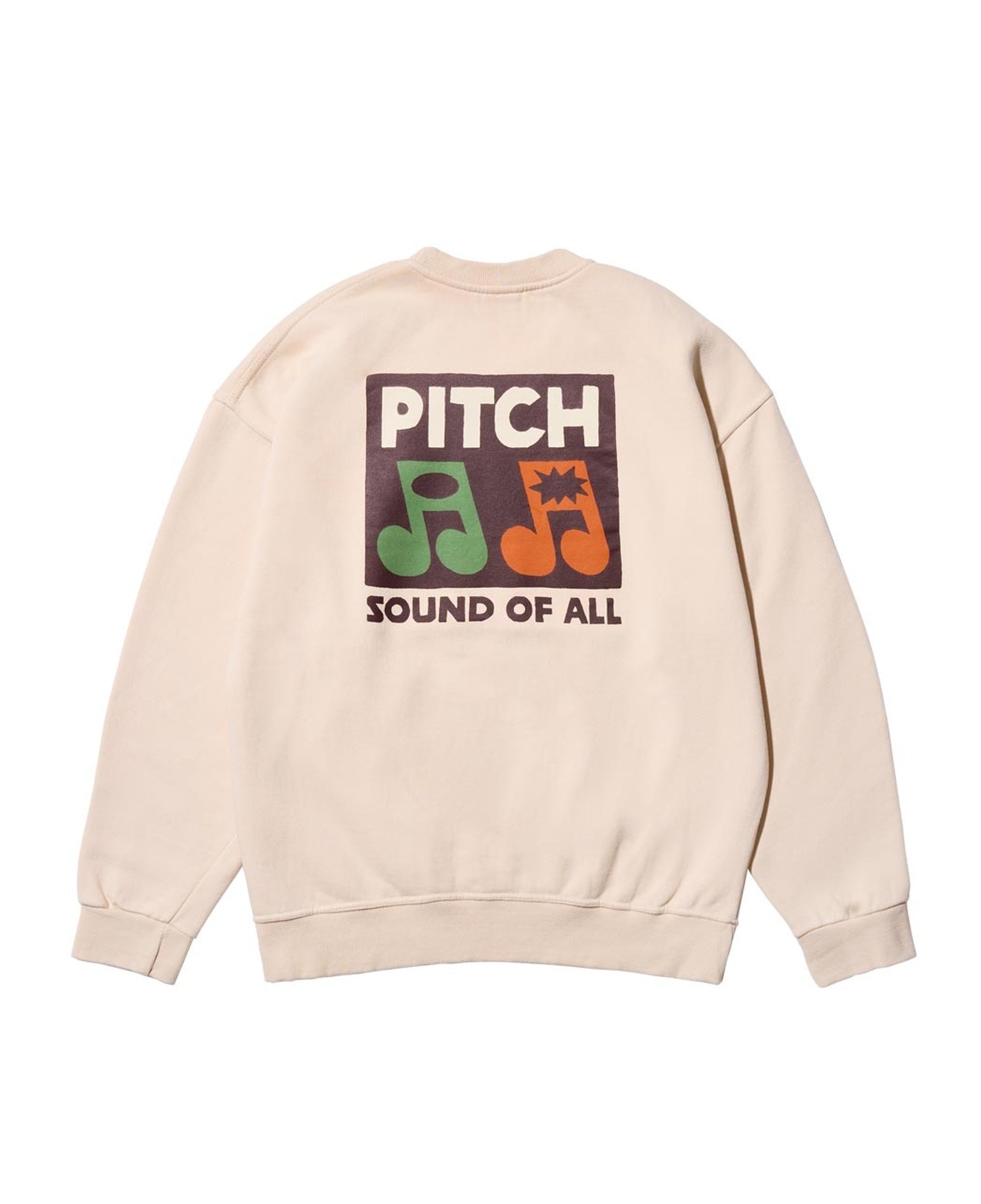 Sudadera KAPPY Pitch Fluff Sweatshirt Cream, vista posterior con estampado