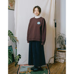 Sudadera KAPPY Pitch Fluff Sweatshirt Brown, vista frontal sobre modelo