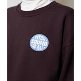 Sudadera KAPPY Pitch Fluff Sweatshirt Brown, detalle del estampado frontal